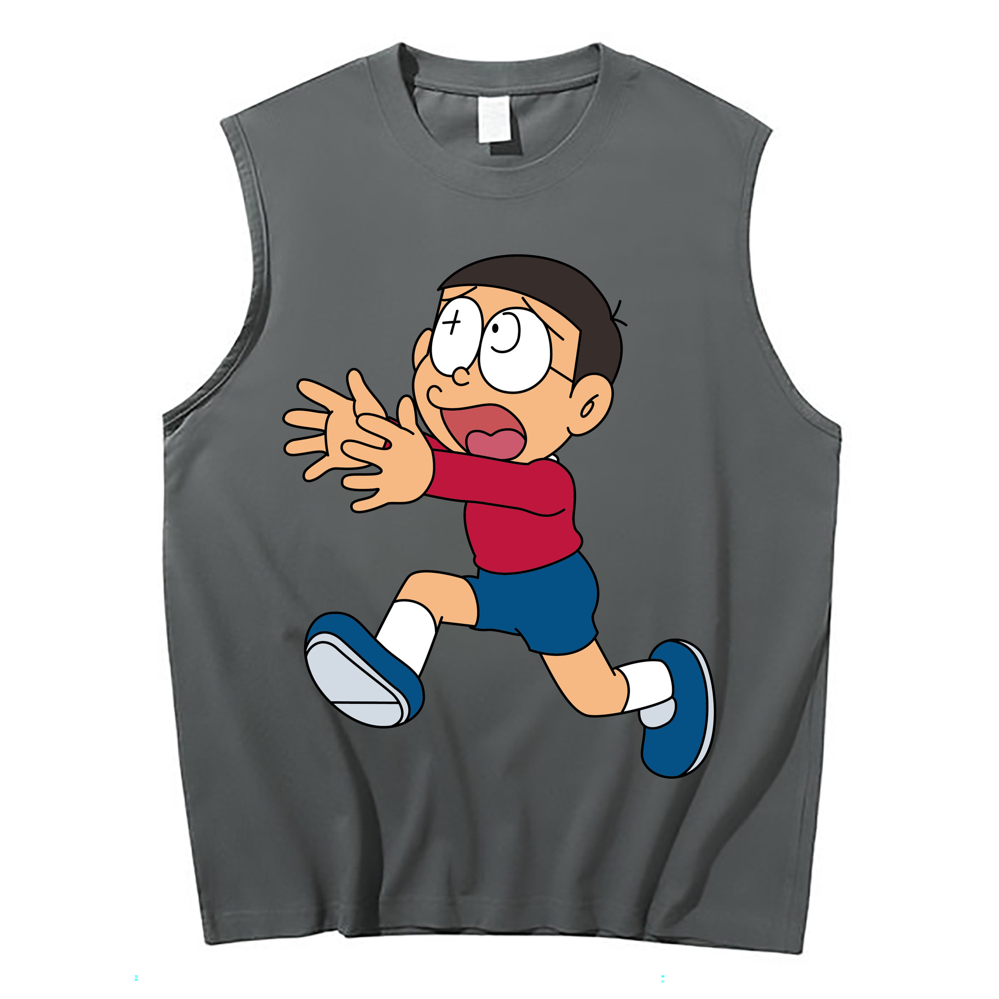 （画像用） ドラえもん 野比 のび太 Doraemon Nobita Nobi コットン100％タンクトップ（フロントプリント）